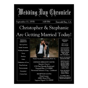 Poster Elegant 1 Photo QR Code Programme de mariage de jo