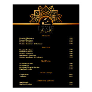 Poster Elégant et Classy Nail Tech Tarifs