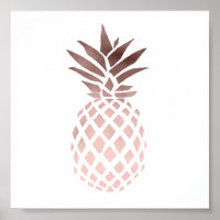 élégant faux rose or tropical ananas