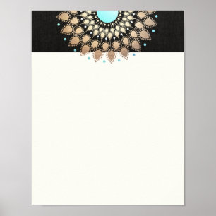 Poster Elégant Lotus Mandala Or