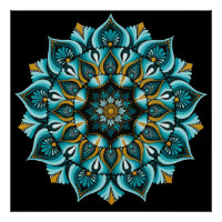 Elégant Mandala bleu | Boho de géométrie sacrée |
