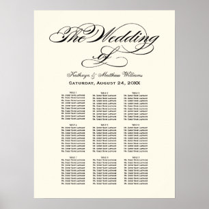 Poster Élégant Mariage de calligraphie noire