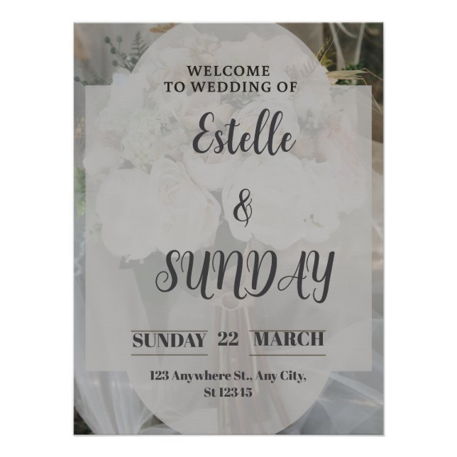 Poster Elegant Minimalist Wedding Welcome Sign (Devant)