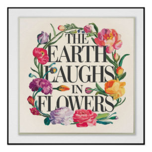 Poster Elégant mur de typographie florale