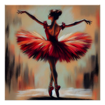 Elégant Pastel Ballerina en Tutu rouge