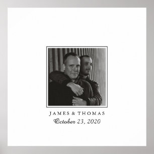 Poster Elegant Photo Wedding Guest Signatures