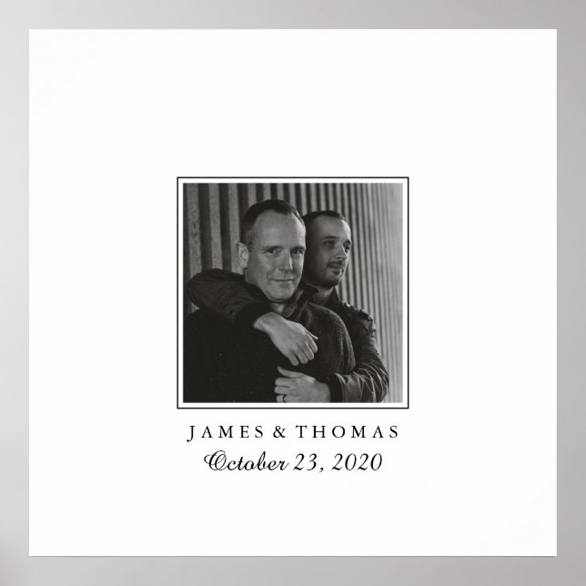 Poster Elegant Photo Wedding Guest Signatures (Devant)