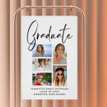 Poster Élégant Script Multi Photo Graduate<br><div class="desc">Élégant Script Multi Photo Graduation Graduate Poster présente cinq de vos photos préférées de votre diplôme d'études supérieures ou secondaires avec le script tourbillonnant moderne de calligraphie noire superposition "Graduate". Un cadeau de remise de diplômes simple,  élégant et classe. Créé par ©Evco Studio www.zazzle.com/store/evcostudio</div>