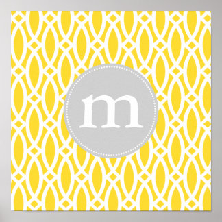 Poster Elégant Trellis moderne Jaune Personnalisé