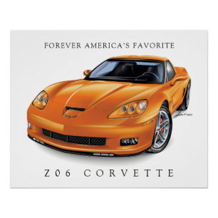 POSTER ÉLÉGANT Z-06 VETTE ILLUSTRATION