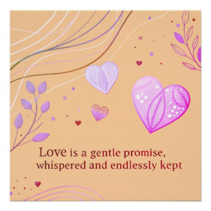 Poster Élégante Art de l'Amour au Coeur d'Or