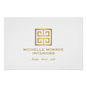 Poster Élégante clé grecque Gold/White Logo Téléchargemen