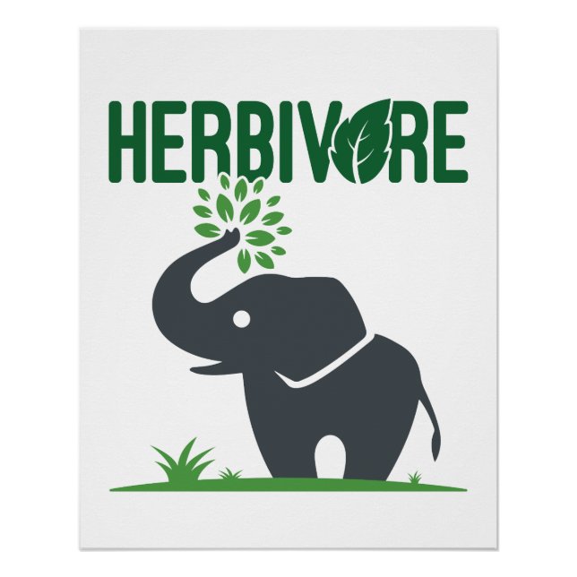 Poster Élément Herbivore Plante Mangeant (Devant)