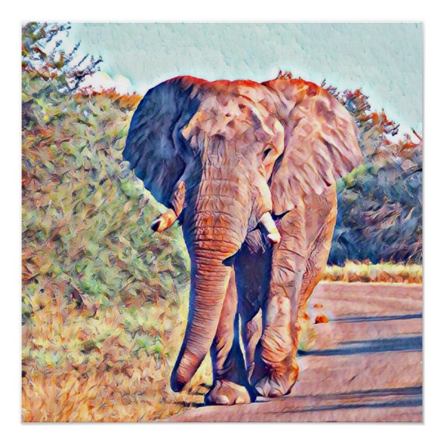 Poster éléphant aquarell (Devant)