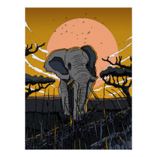Poster Éléphant d'Afrique