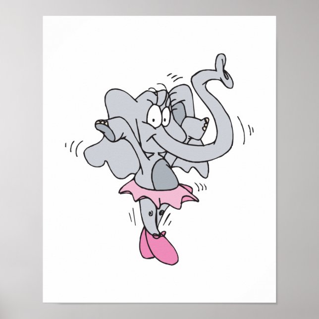 Poster éléphant de ballerine idiot (Devant)