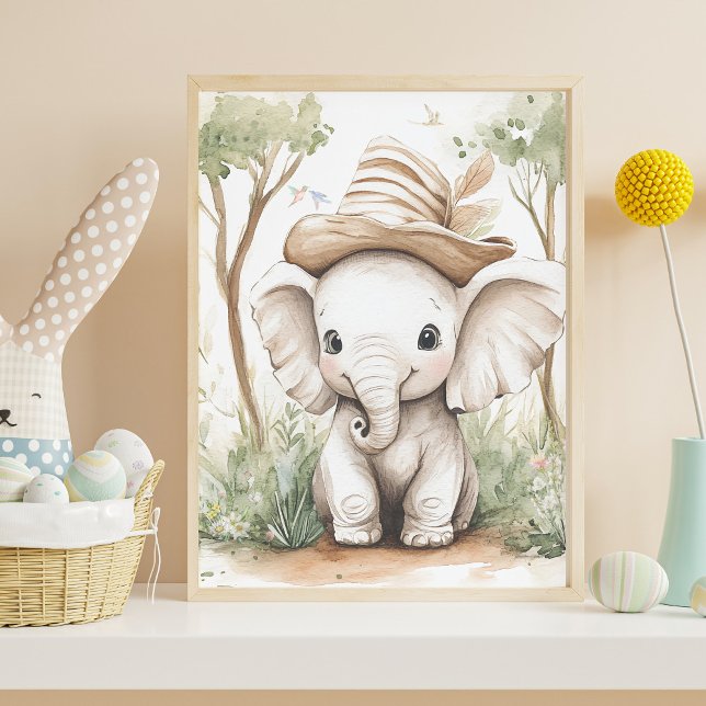 Poster Éléphant de bébé mignon (Créateur téléchargé)