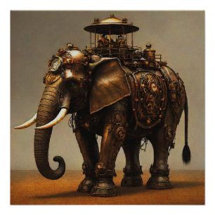 Poster Elephant de Steampunk I