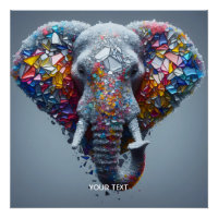 Eléphant en verre à éclat mignon Imaginaire