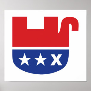 Poster Éléphant mort GOP républicain anti-Trump