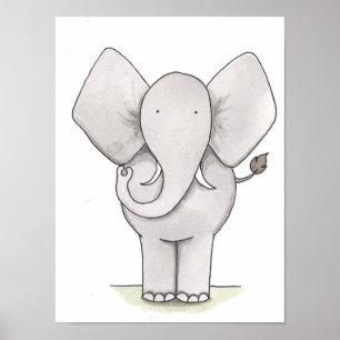 Poster Elephant Nursery Art