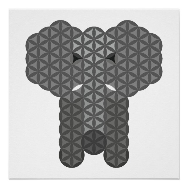 Poster éléphant sacré - éléphant de la vie. (Devant)