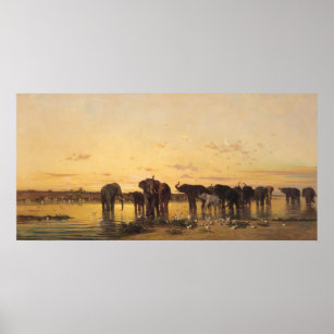 Poster Eléphants africains