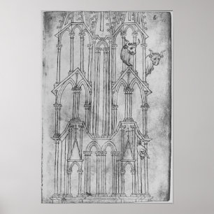 Poster Elevation of the tower of Laon Cathedral