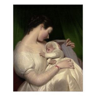 Poster Élisabeth avec sa fille Mary, la femme de James Sa