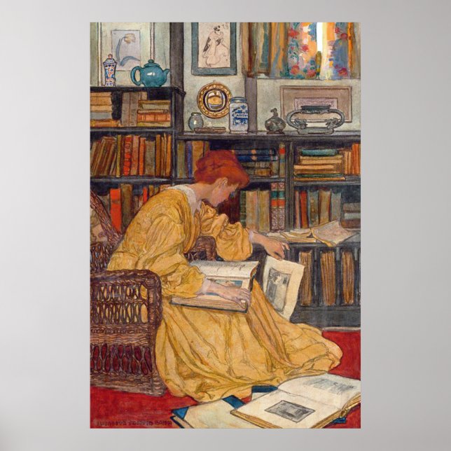 Poster Elizabeth Shippen Green - La bibliothèque (Devant)