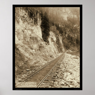 Poster Elk Canyon Sur Fort Pierre Railroad SD 1890