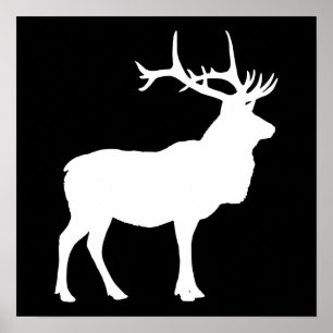 Poster Elk Silhouette