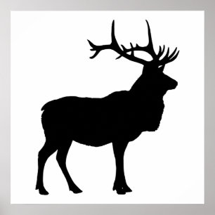 Poster Elk Silhouette