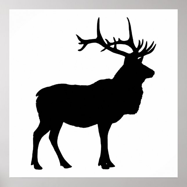 Poster Elk Silhouette (Devant)