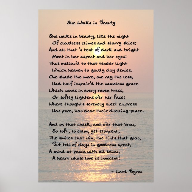 Poster "Elle Marche Dans La Beauté" Imprimer (Devant)