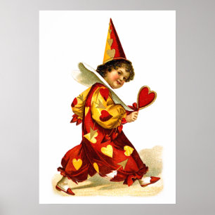 Poster Ellen H. Clapsaddle : Arlequin au coeur