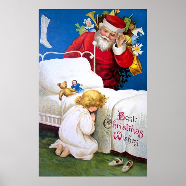 Poster Ellen H. Clapsaddle : J'écoute Père Noël (Devant)