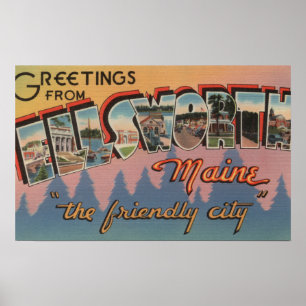 Poster Ellsworth, Maine - grandes scènes de lettre