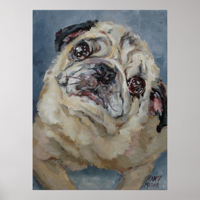 Poster Elvis Puggy Portrait de Nancy Medina (Devant)