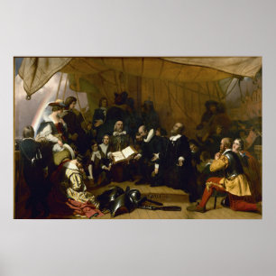 Poster Embarquement des pèlerins