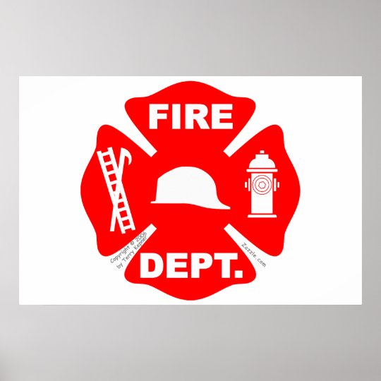 Poster Emblème de corps de sapeurs-pompiers - affiche
