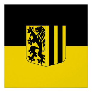 Poster emblème de Dresde drapeau allemand symbole blason