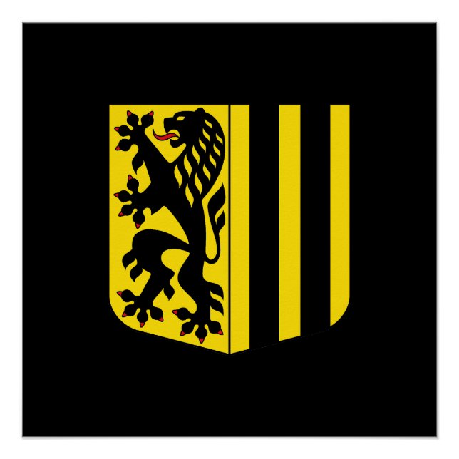 Poster emblème de Dresde drapeau allemand symbole blason (Devant)