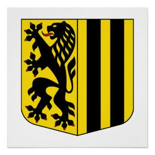 Poster emblème de Dresde drapeau allemand symbole blason