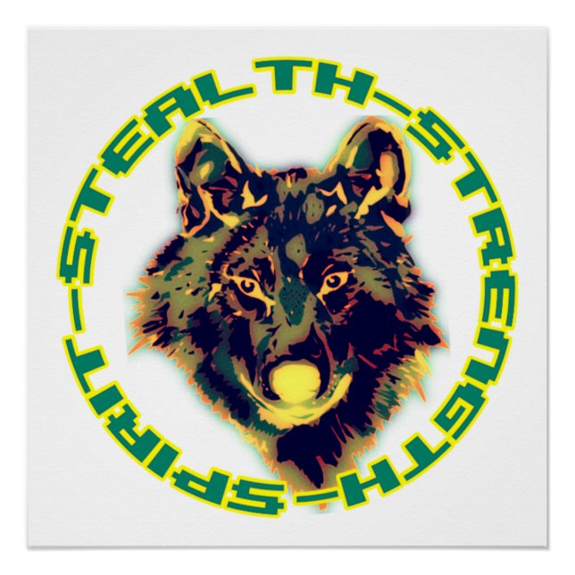 Poster emblème de loup (Devant)