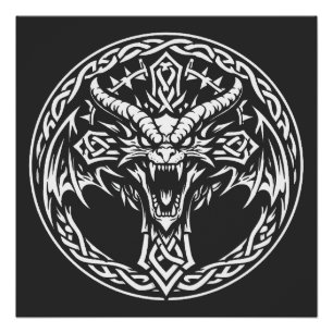 Poster Emblème Dragon Celtique par BurnsInHell