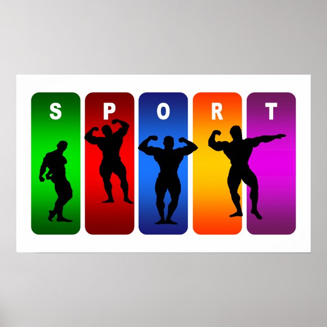 Poster Emblème Multicolor Bodybuilding (Devant)