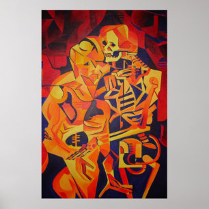 Poster Embracer l'art géométrique coloré de la mort