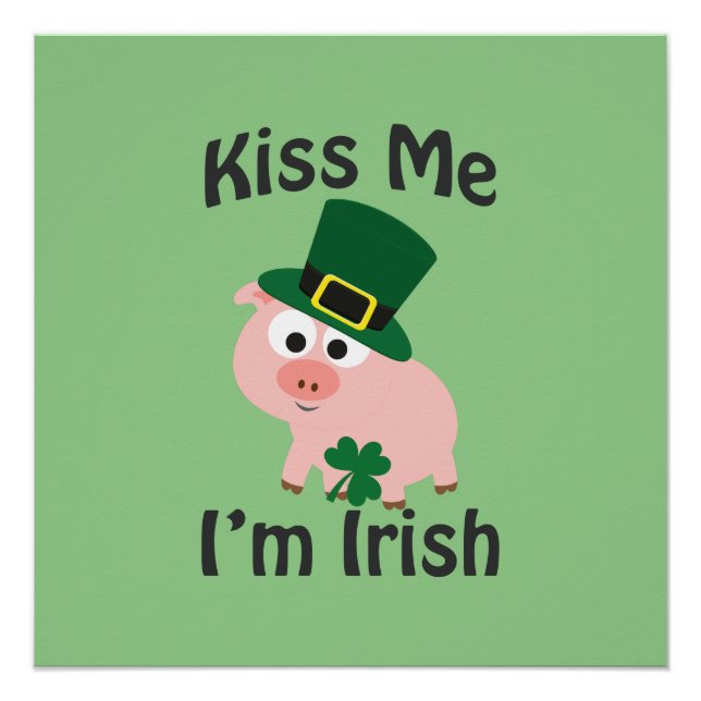 Poster Embrasse-moi Je suis Irish Pig (Devant)