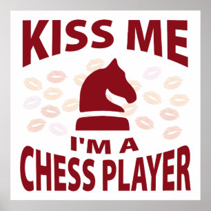Poster Embrasse-moi, je suis un joueur d'échecs
